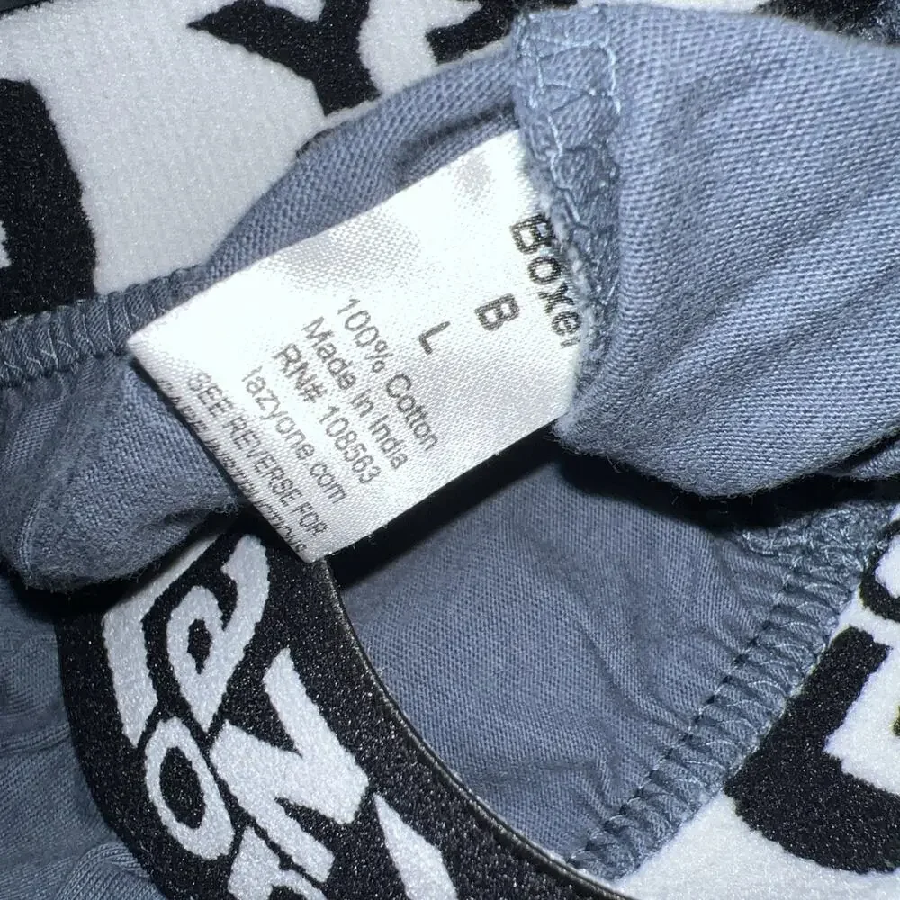 Lazy Me Mens Blue Grey Wasn’t Me Pug Funny Novelty Underwear Boxer Shorts Large